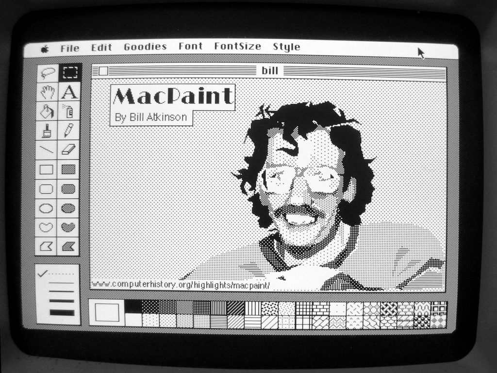 Bill Atkinson, creator of the original MacPaint, painted in MacPaint. (Daniel Rehn, CC BY 2.0)