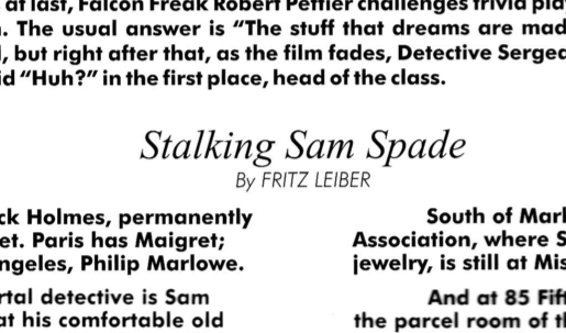 Stalking Sam Spade